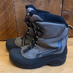 Columbia Kids Waterproof Black and Gray Boots